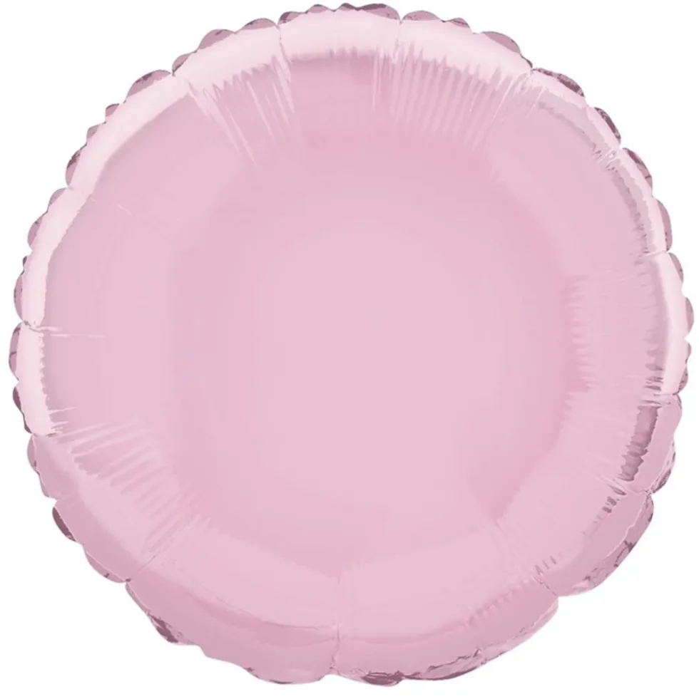 Globo de Foil Redondo Rosa Pastel 45 cm