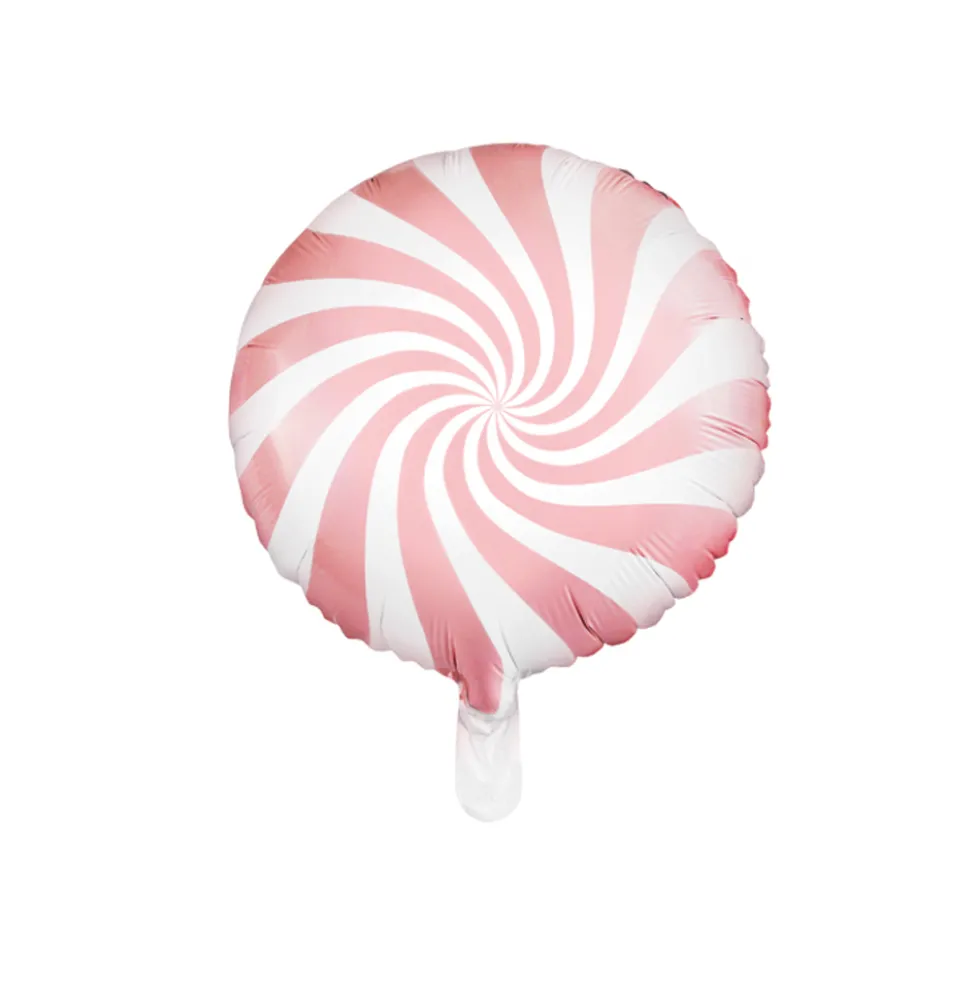 Globo de Foil Redondo Rosa y Blanco 45 cm.