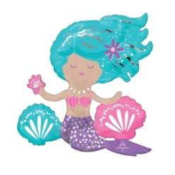 Globo de Foil Sirena Brillante 45 cm