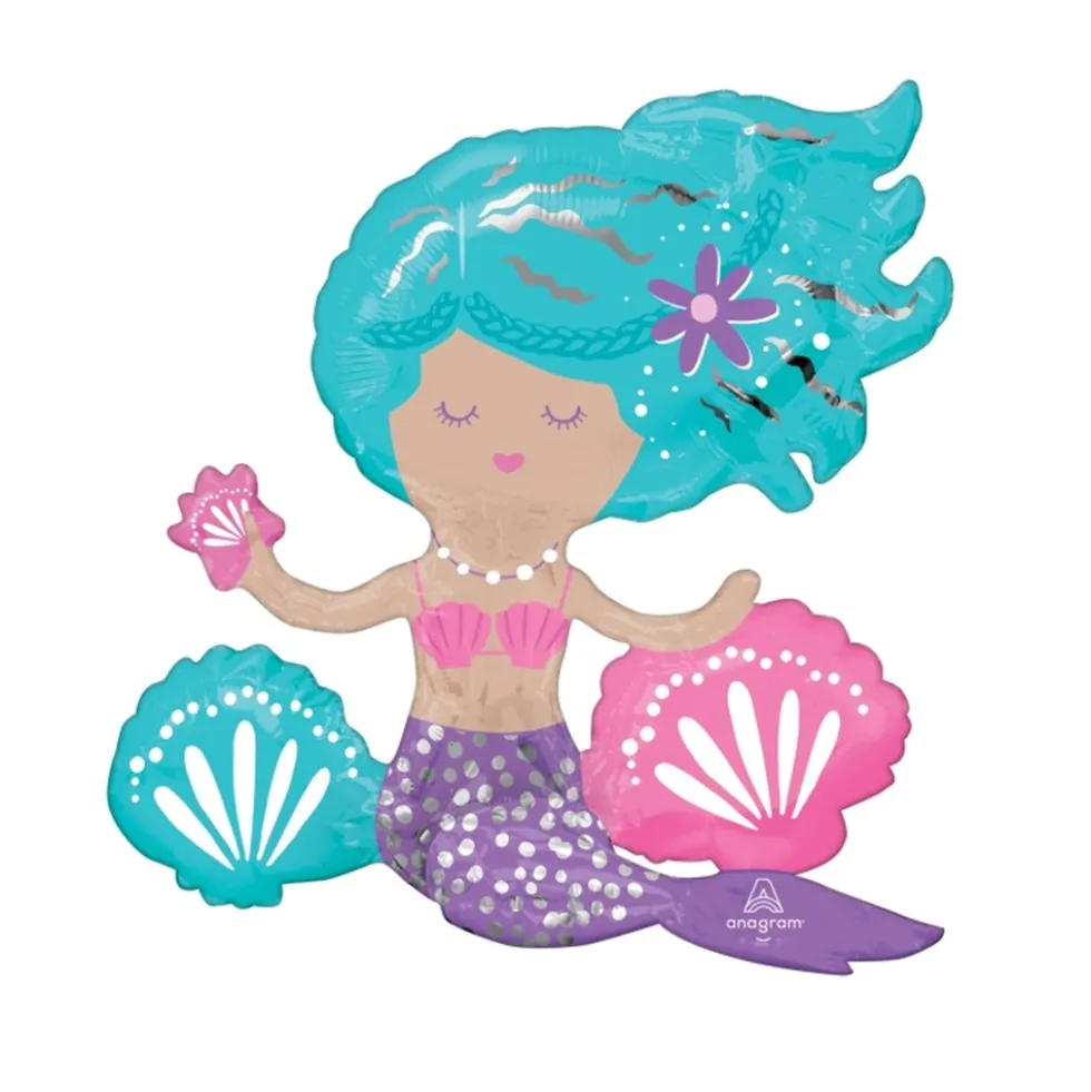 Globo de Foil Sirena Brillante 45 cm
