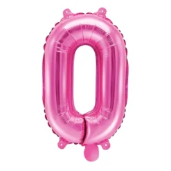 Globo Foil Número 0 Rosa Intenso 35 cm