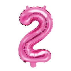 Globo Foil Número 2 Rosa Intenso 35 cm