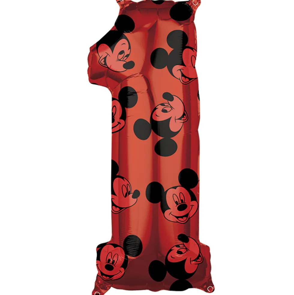 Globo Foil Nº 1 Rojo Mickey 66 cm