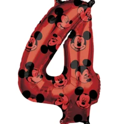 Globo Foil Nº 4 Rojo Mickey 66 cm