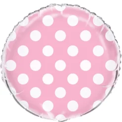 Globo Foil Rosa con Lunares