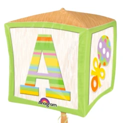 Globo nacimiento en forma de cubo