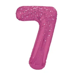 Globo Nº7 Rosa Holográfico 86cm