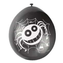 Globos Negros y Naranjas Spider 23 cm 10 ud.