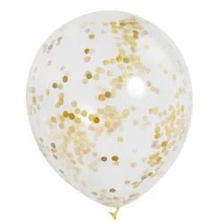 Globos transparentes con Confeti Oro