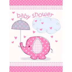 Invitaciones Baby Shower Elefante Rosa