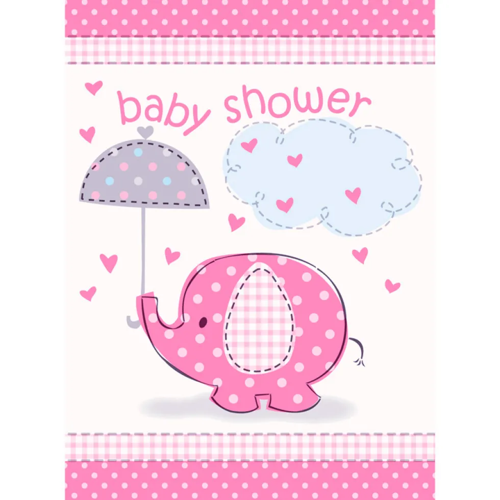 Invitaciones Baby Shower Elefante Rosa