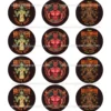 Juego 12 Impresiones Papel Comestible Halloween Monsters B 6 cm