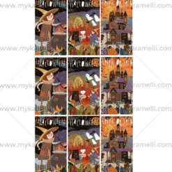 Juego 9 Impresiones Papel Comestible Halloween Rectangular E
