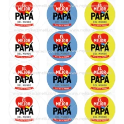 Juego 12 Impresiones Papel de Azúcar Día del Padre H 6 cm