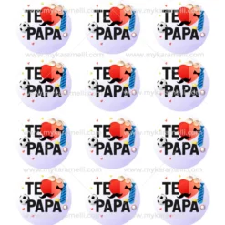 Juego 12 Impresiones Papel de Azúcar Día del Padre G 6 cm