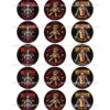Juego 15 Impresiones Papel Comestible Halloween Monsters A 5 cm