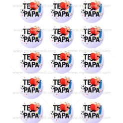 Juego 15 Impresiones Papel de Azúcar Día del Padre G 5 cm