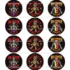 Juego 12 Impresiones Papel Comestible Halloween Monsters A 6 cm