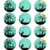 Juego 12 Impresiones Papel Comestible Halloween C 6 cm