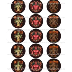 Juego 15 Impresiones Papel Comestible Halloween Monsters B 5 cm