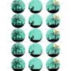 Juego 15 Impresiones Papel Comestible Halloween C 5 cm