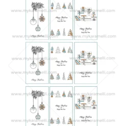 Juego 9 Impresiones 9x5 cm en Papel Comestible Navidad Rectangular D
