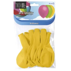 Juego de 10 Globos Amarillo Mate 30 cm