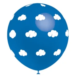 Juego de 8 Globos Azules con Nubes Blancas