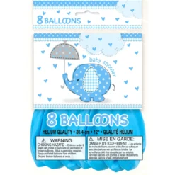 Juego de 8 Globos Elefante Azul