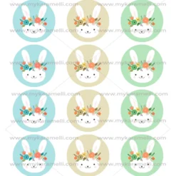 Juego de 12 Impresiones en Papel de Azúcar Pascua Modelo A 6 cm