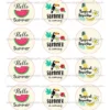 Juego de 12 Impresiones en Papel de Azúcar Verano Modelo B 6 cm
