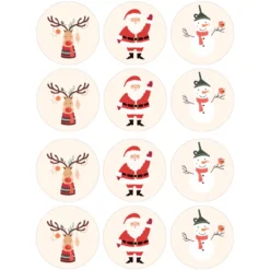 Juego de 12 Impresiones en Papel de Azúcar Navidad B