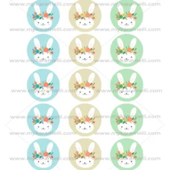 Juego de 15 Impresiones en Papel de Azúcar Pascua Modelo A 5 cm