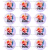 Juego de 12 Impresiones en Papel de Azúcar Día del Padre Modelo F 6 cm