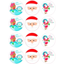 Juego de 12 Impresiones en Papel de Azúcar Navidad