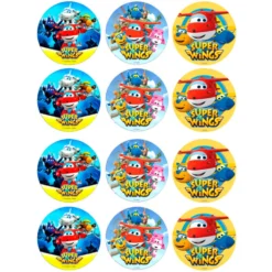 Juego de 12 Impresiones en Papel de Azúcar Super Wings