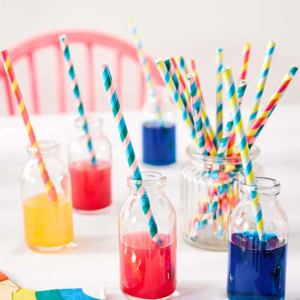Juego de 30 pajitas multicolores