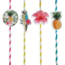 Juego de 8 Pajitas Paraíso Tropical