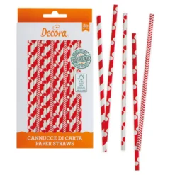 Juego de 80 Pajitas Rojas y Blancas