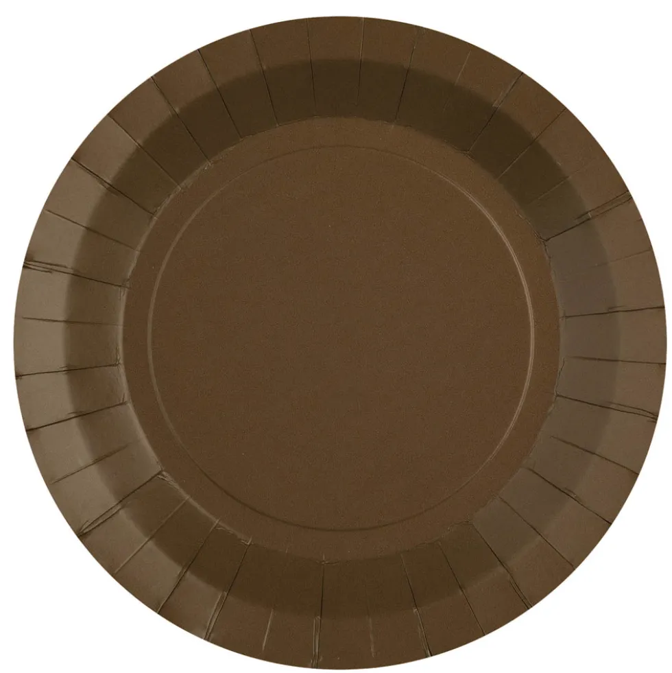 Juego de 10 Platos Marrones 22,5 cm