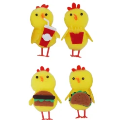 Juego de 4 Pollitos Decorativos Modelo 1
