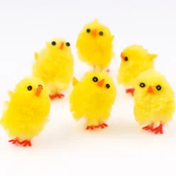 Juego de 6 Pollitos Decorativos Pascua 2,5 cm