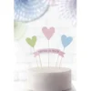 Juego de 4 Toppers para Tarta Corazones
