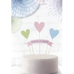 Juego de 4 Toppers para Tarta Corazones