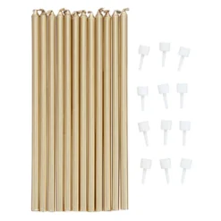 Juego de 12 Velas Largas Doradas