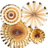 Juego de 4 Abanicos decorativos Dorados
