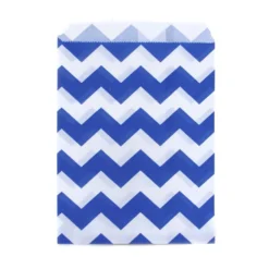 Juego de 24 Bolsas para fiestas azul chevron