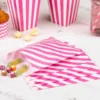 Juego de 25 Bolsas Party Rayas Fucsia