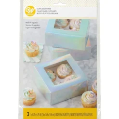 Juego de 3 Cajas para Cupcakes Iridiscente