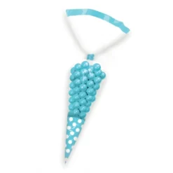 Juego de 10 conos para dulces celeste y blanco